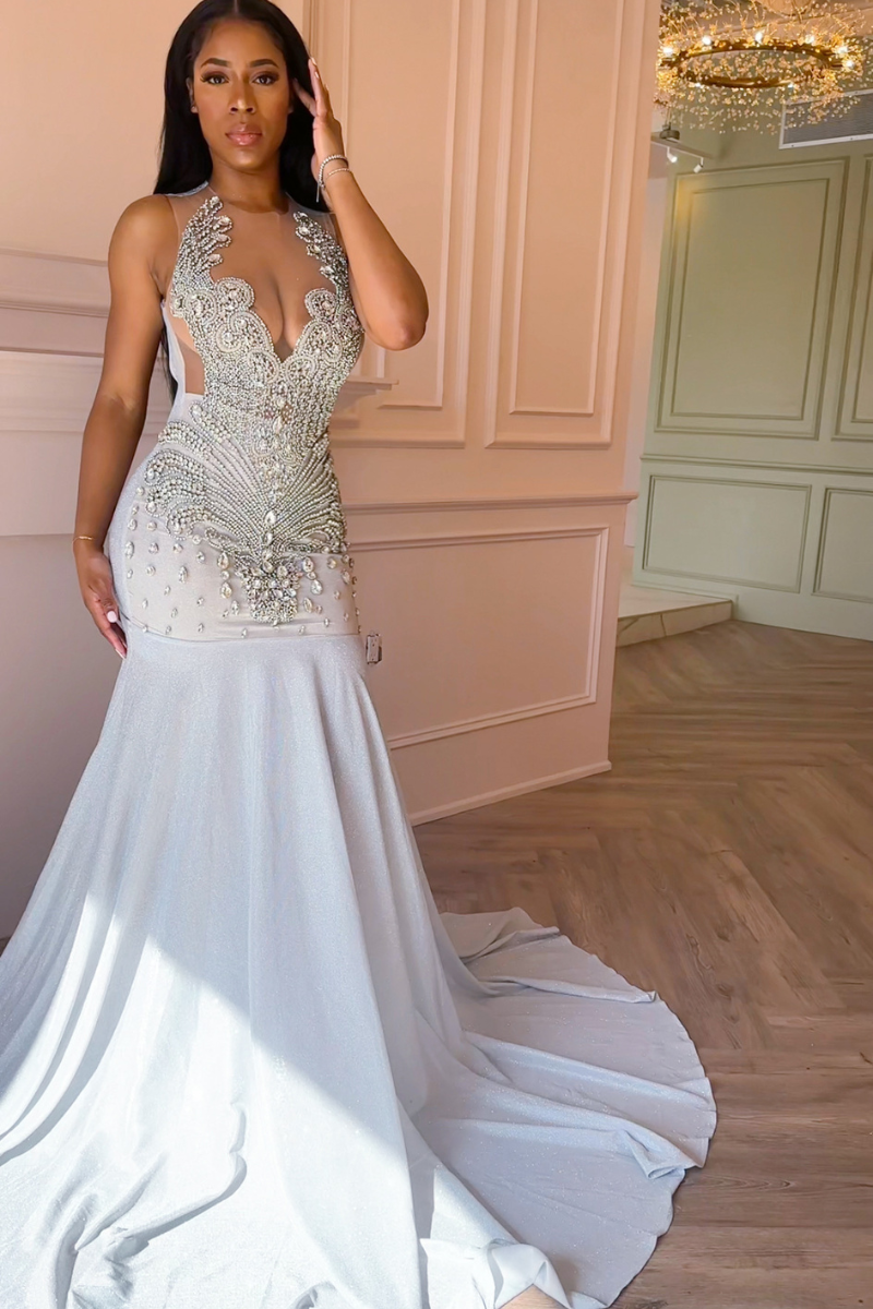 Lola Sliver Glitter Rhinestone Dress SLAYEDBYTEN Lola Sliver Glitter Rhinestone Dress SLAYEDBYTEN