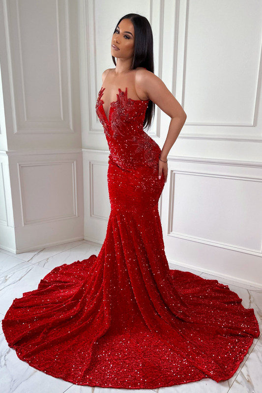 Mara Red Sequin Dress