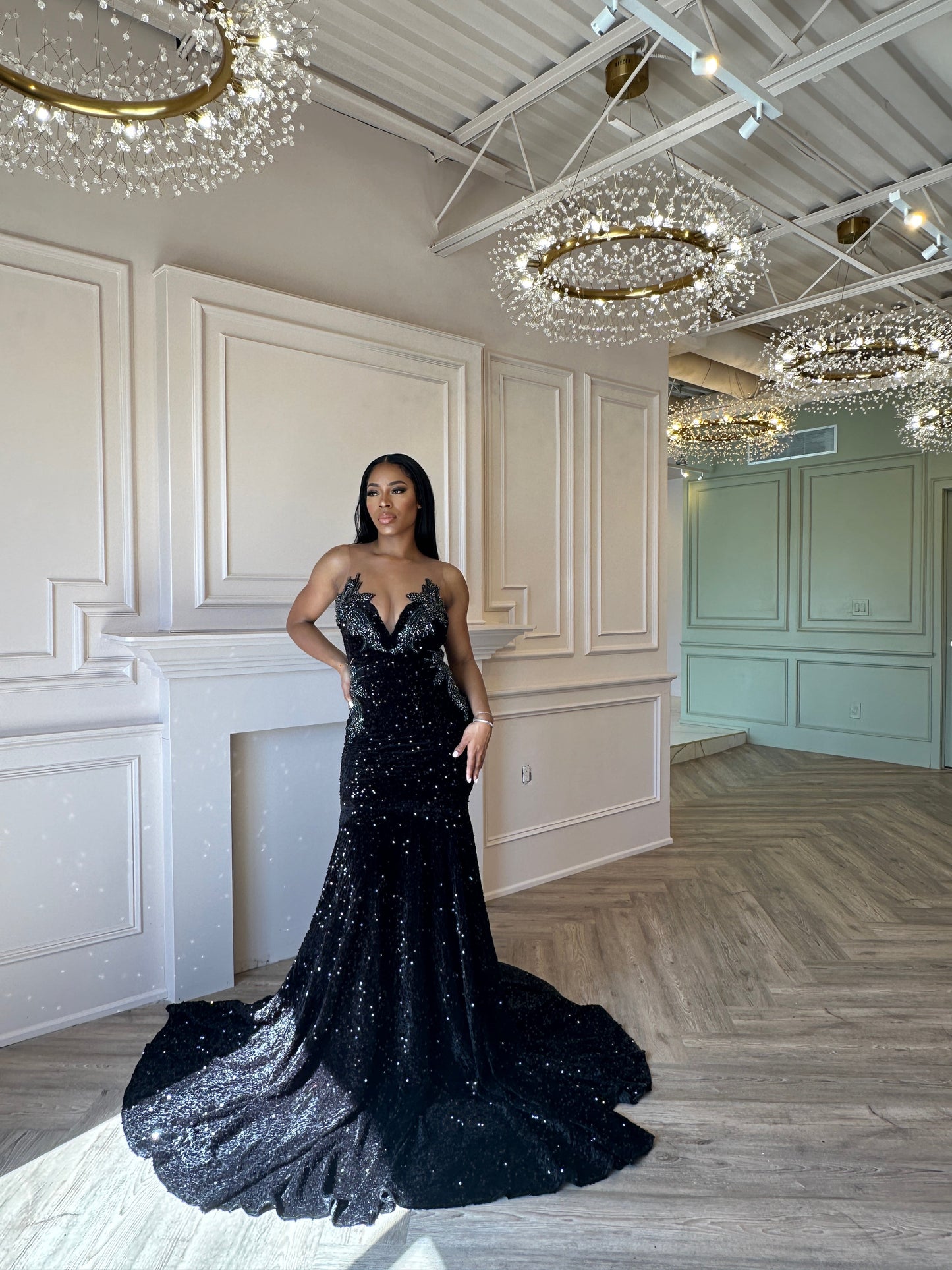 Mara Black Sequin Dress