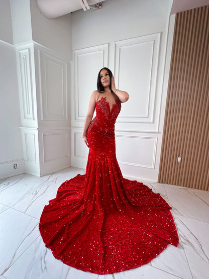 Mara Red Sequin Dress
