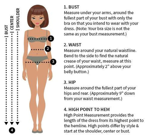 Sizing Guide- by brand | Dress for a Night